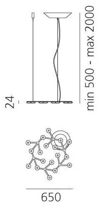 Lustră LED dimabilă pe cablu Artemide 1575050APP NET LED/43W/230V 3000K
