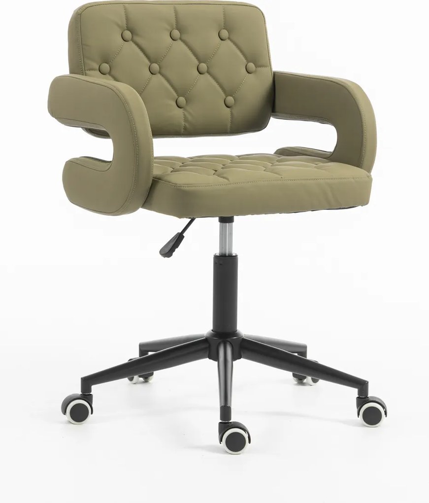 HR8403K Scaun Khaki Piele Ecologica Premium Soft cu Bază Neagră