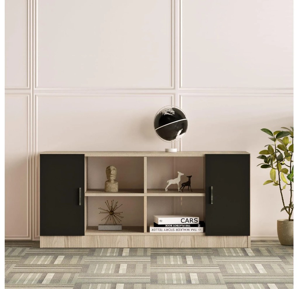 Set mobilier birou Volgenzo 13 (Stejar + negru). 1107159