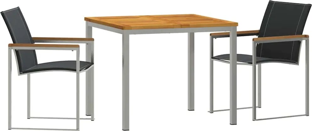 vidaXL Set de masă pentru grădină 3 pcs Maro Lemn Solid de Acacia