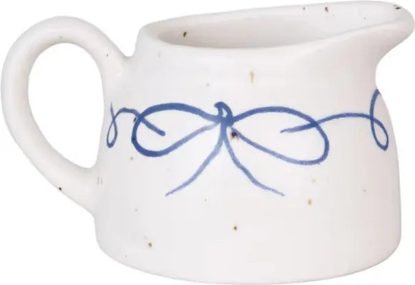Letiera vintage din ceramică, alb cu detalii albastre „Viola Bow”