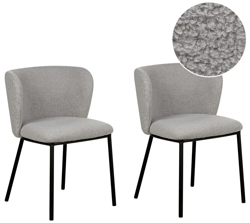 Set 2 buc scaune sufragerie Minik (gri boucle). 1081422