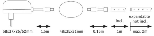 Bandă cu senzor LED/3W 1m YOURLED 230V Paulmann 70955
