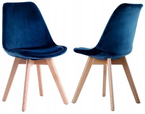 Scaune de sufragerie 4buc stil scandinav Blue Glamor