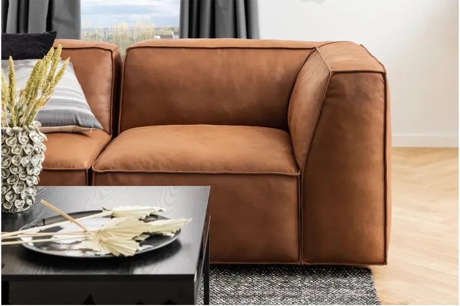 Modul pentru canapea maro coniac (colț dreapta) Fairfield Kentucky – Bonami Selection