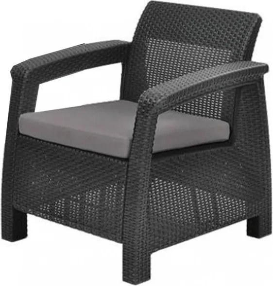 Set de mobilier de grădină Corfu Lyon Duo 4+1 în culoarea grafit