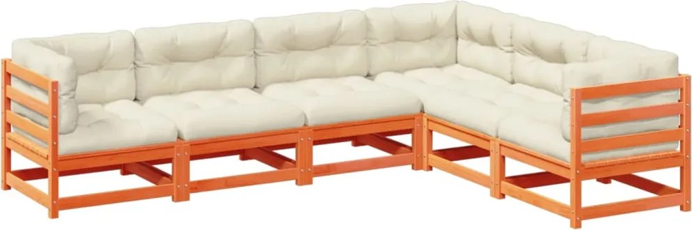 vidaXL Set mobilier de grădină cu perne, 6 piese, lemn masiv de pin