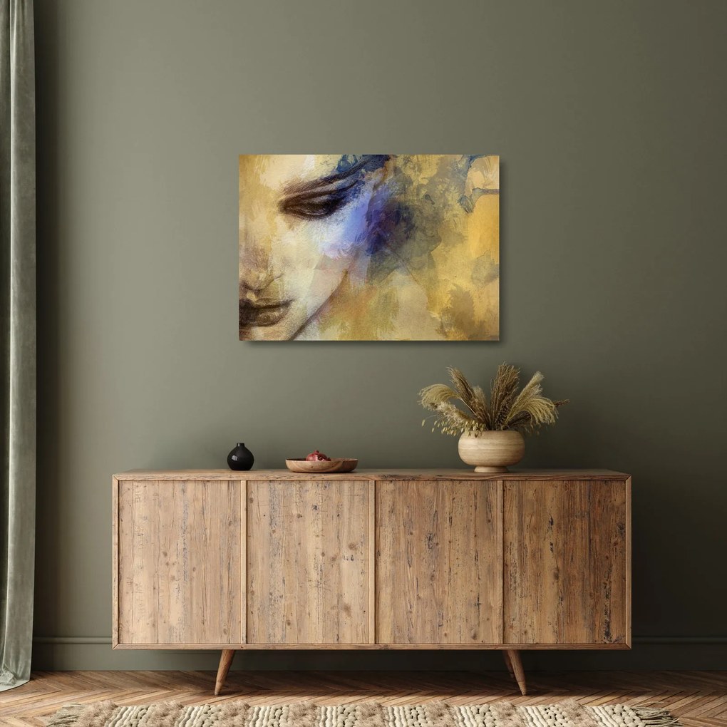 Tablou pe sticlă - Portretul femeii, desen (70x50 cm)