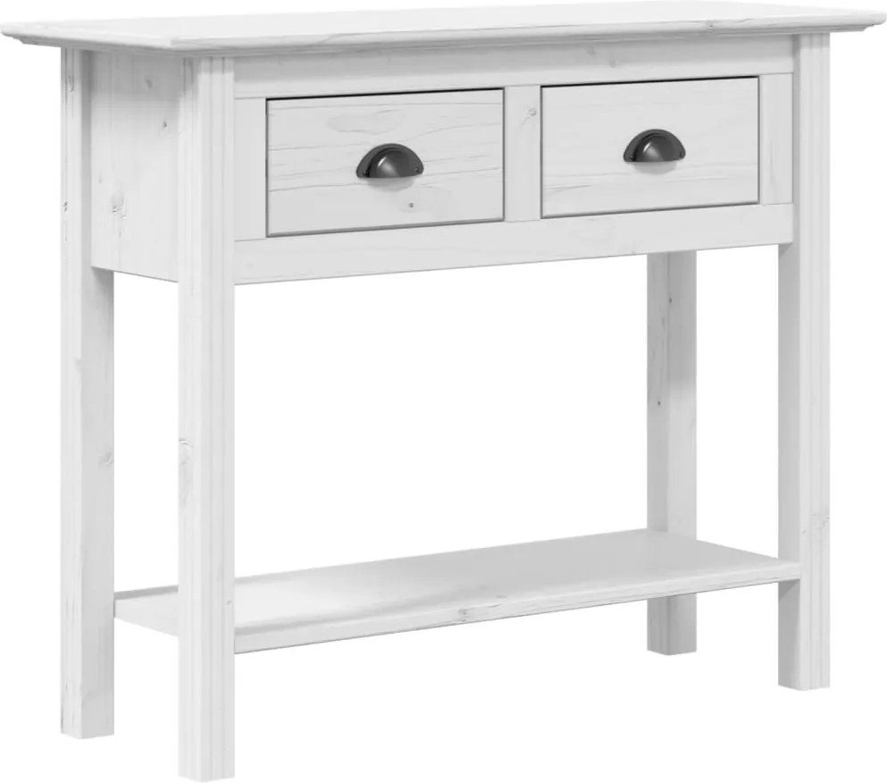 vidaXL Măsuță consolă "BODO", alb, 91x35x74 cm, lemn masiv de pin