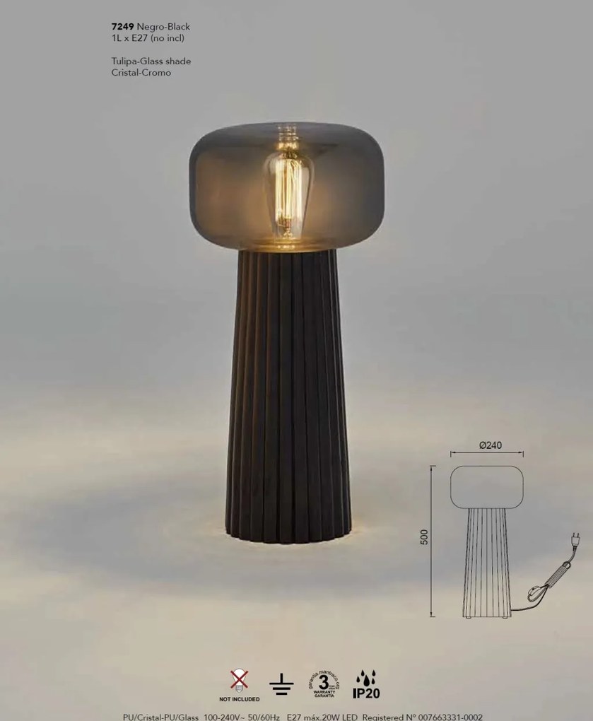 Veioza design modern decorativ Faro negru/crom