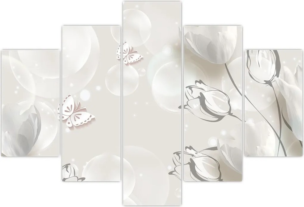 Tablou - Lalele între bule (150x105 cm)