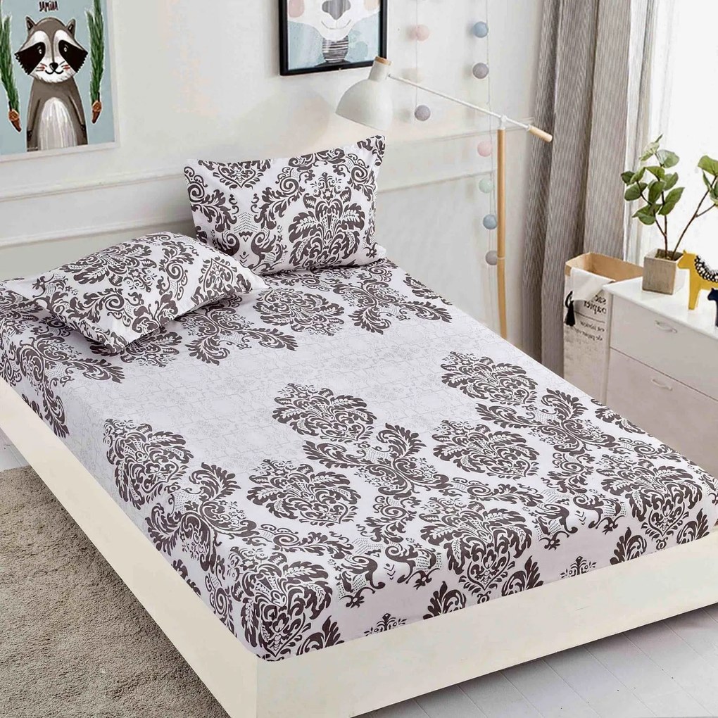 Lenjerie de pat 3 cu elastic 100% bumbac - А703 de la Onesleep