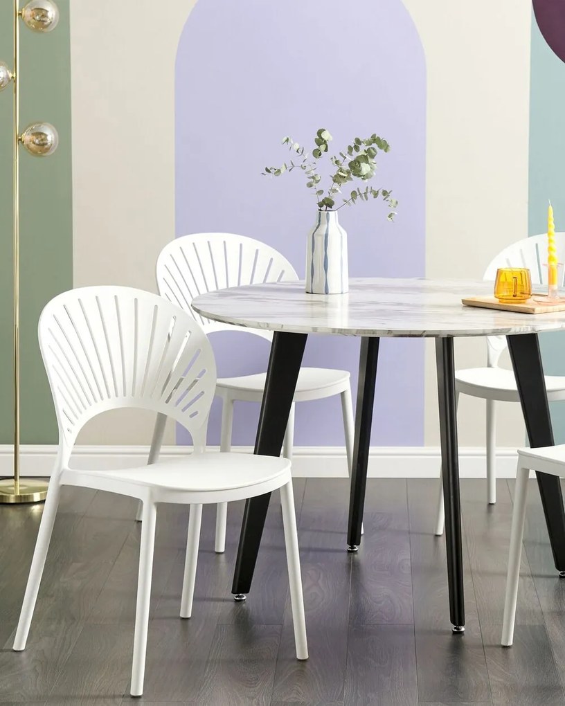 Set 4 buc scaune de sufragerie Ostza (alb). 1081823