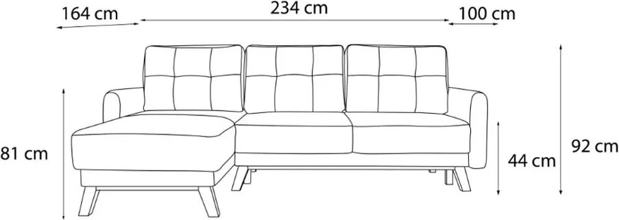 Colțar extensibil cu șezlong pe partea stângă Bobochic Paris Balio, turcoaz