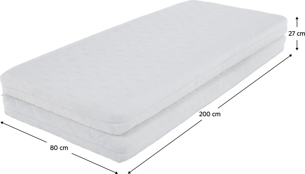 Saltea pliabilă cu două feţe, 80/80x200, MELK
