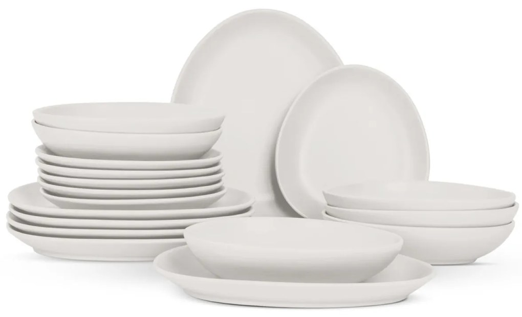 Set farfurii ovale 18 piese Sahara Berlinger Haus BH 10020, crem, moderne
