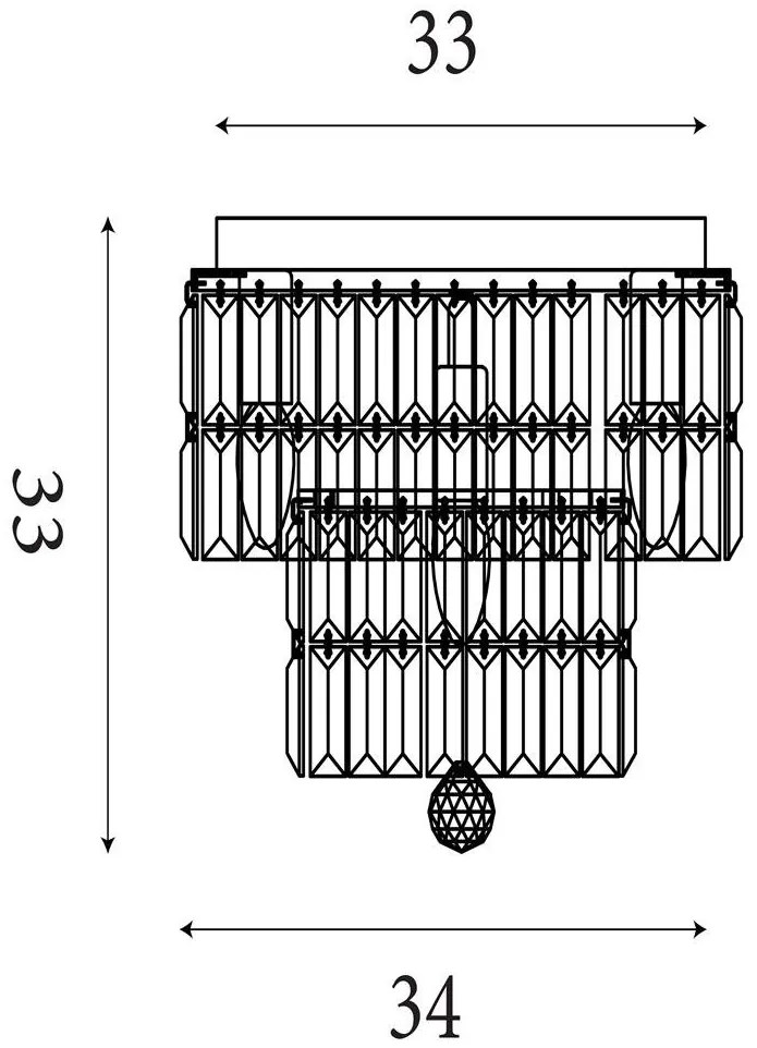 Lustra baie metal alama antic, cristal transparent Empire 4L, IP44