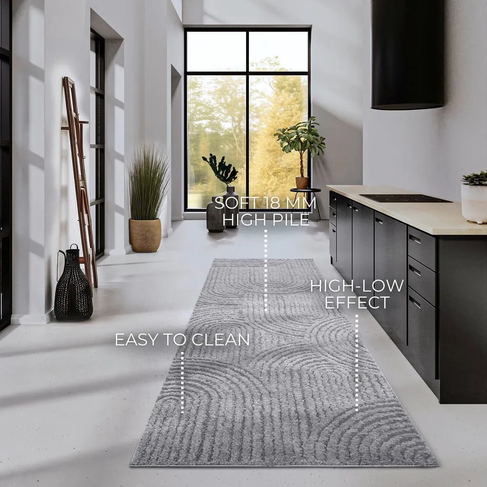 Covor tip traversă gri 80x240 cm Chappe Light Grey – Elle Decoration