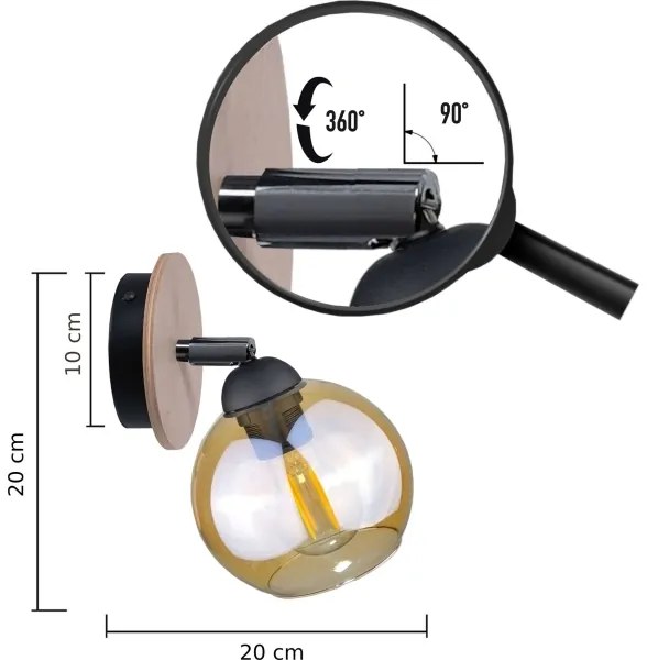 Spot de perete THEA WOOD 1xE27/60W/230V