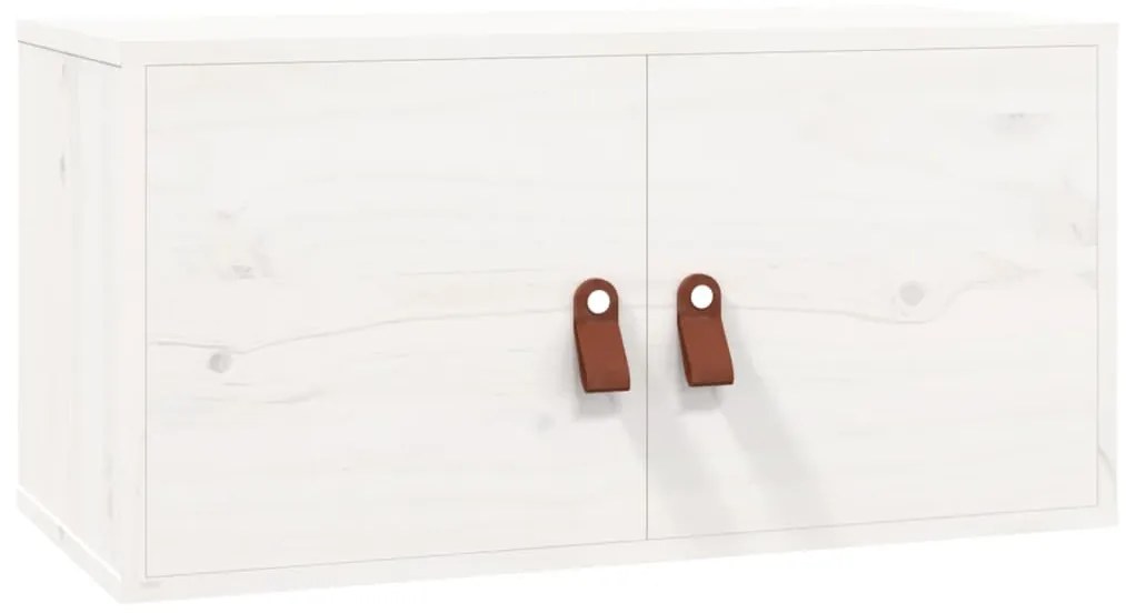 818367 vidaXL Dulap de perete, alb, 60x30x30 cm, lemn masiv de pin