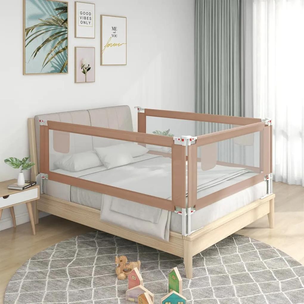 10219 vidaXL Balustradă de protecție pat copii, gri taupe, 140x25 cm, textil