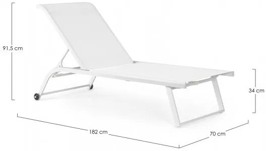 Sezlong cu roti, alb, Taylor, Bizzotto