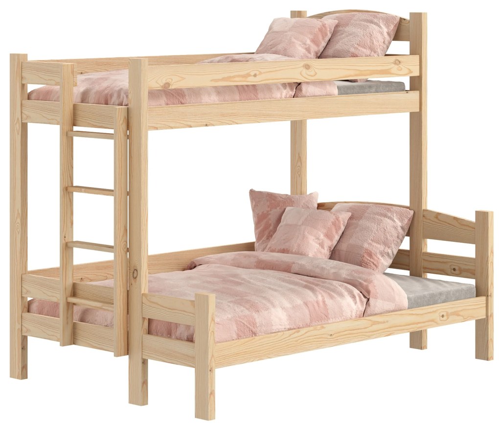 Pat supraetajat Lovic 90x200/120x200 cu sertare stânga - pin