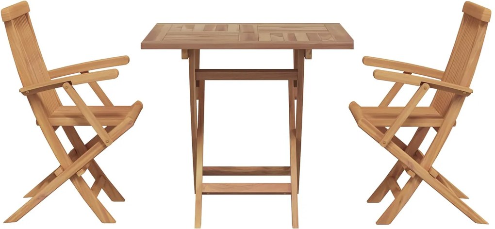 vidaXL Set de masă pentru grădină 3 pcs Maro Lemn Solid de Acacia