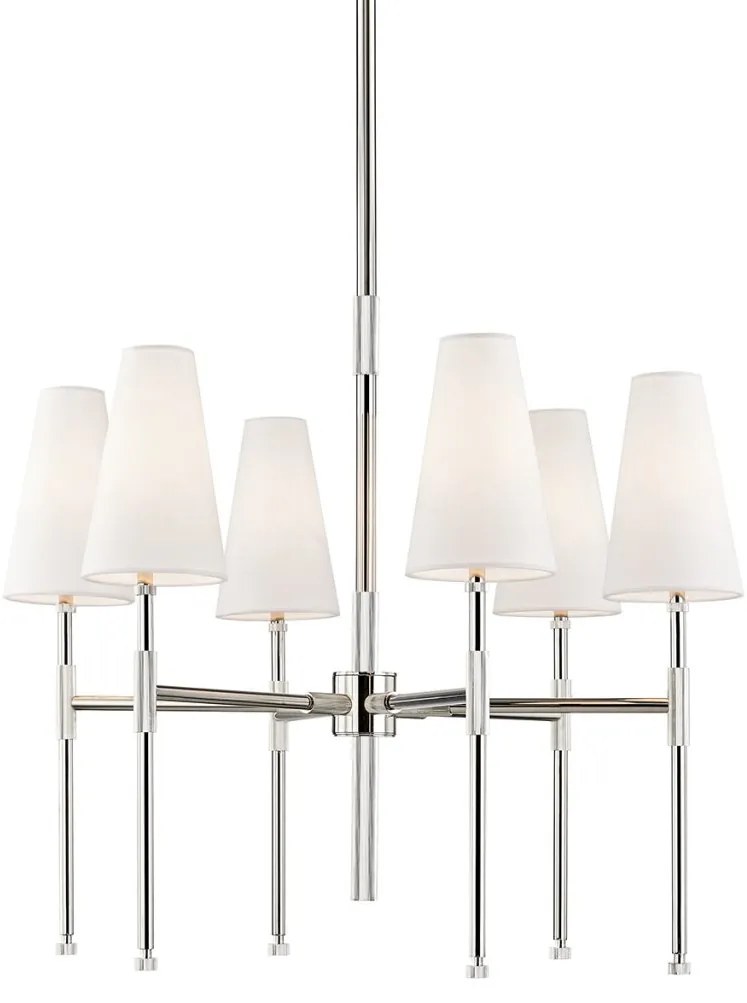 Candelabru LUX design clasic BOWERY nichel lustruit, cu 6 surse de lumina