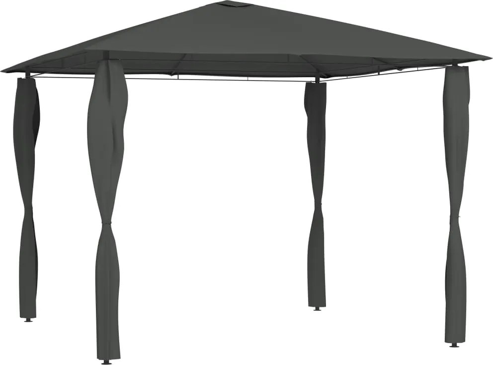 vidaXL Pavilion cu huse pentru stâlpi, antracit, 3x3x2,6 m, 160 g/m²