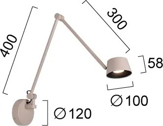 Lampă de perete LED dimabilă SAVINA LED/9W/230V bej