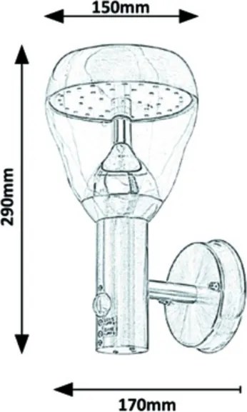 Aplică LED de exterior cu senzor Rabalux LED/8,5W/230V IP44