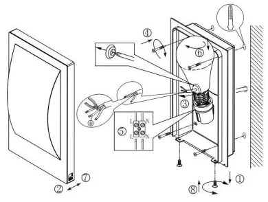 Eglo 33569 - Aplica LED de perete exterior VERRES-C 1xE27/9W/230V IP44