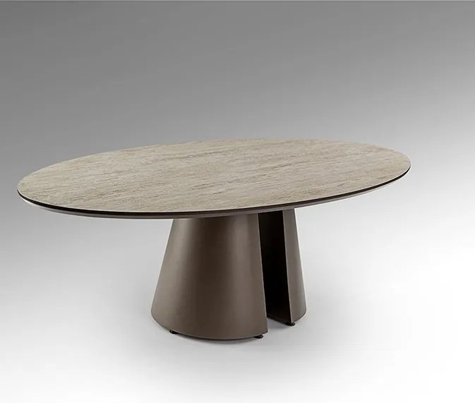 Masuta ovala din metal si MDF Samara 130x70cm