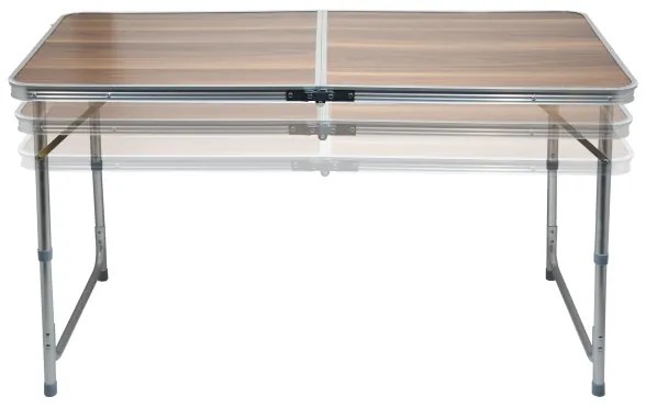 Masă pliabilă de tabără maro/crom