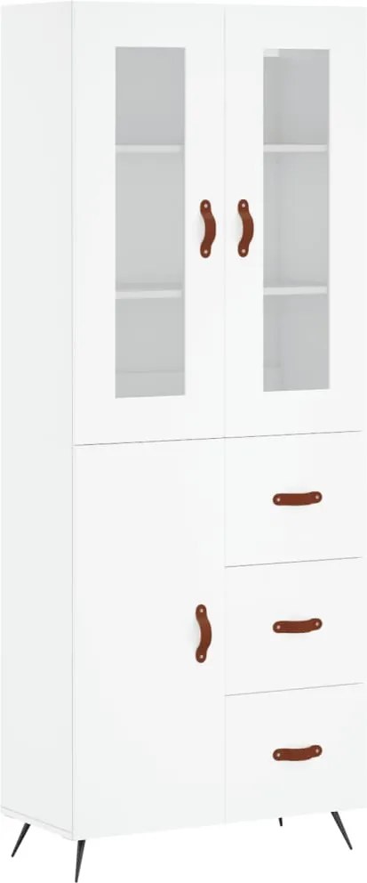 vidaXL Dulap înalt, alb, 69,5x34x180 cm, lemn compozit