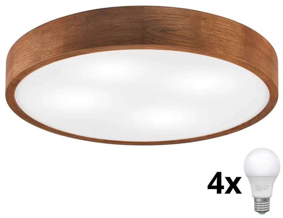 Brilagi - Plafonieră LED CARVALHO 4xE27/60W/230V, stejar cireș, Ø 57,5 cm