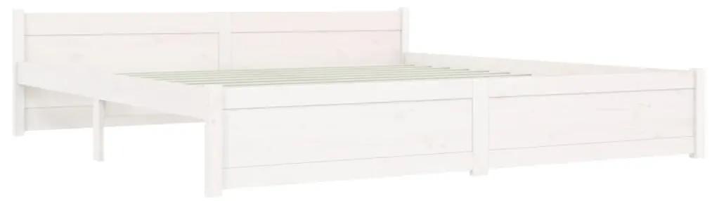 815060 vidaXL Cadru de pat Super King, alb, 180x200 cm, lemn masiv