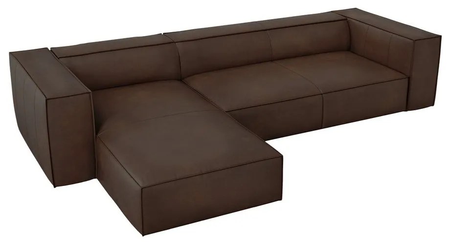 Colțar maro închis cu tapițerie din piele (cu șezlong pe partea stângă ) Madame – Windsor &amp; Co Sofas