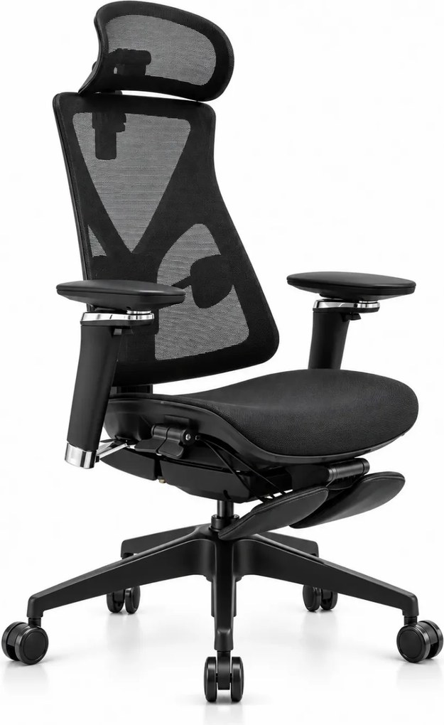 Scaun ergonomic ANEW ARYSE D3, Suport Lombar Trio Dinamic , Cotiere 5D Dual-Axis, Tetieră Reglabilă, Mecanism Sensibil la Greutate cu Seat-Slider, Suport Picioare, Mesh, Negru