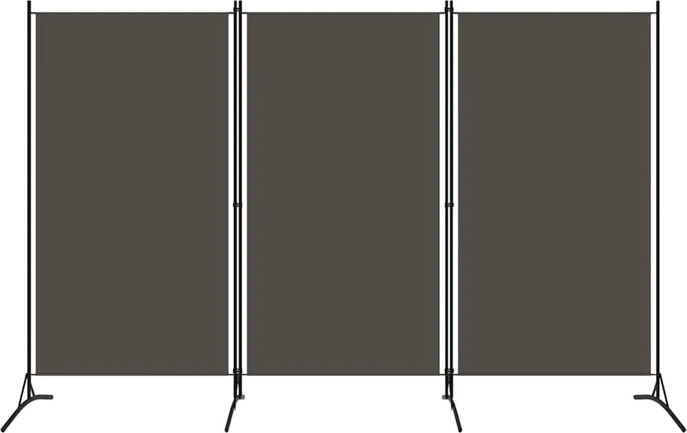 vidaXL Paravan de cameră cu 3 panouri, antracit, 260 x 180 cm, textil