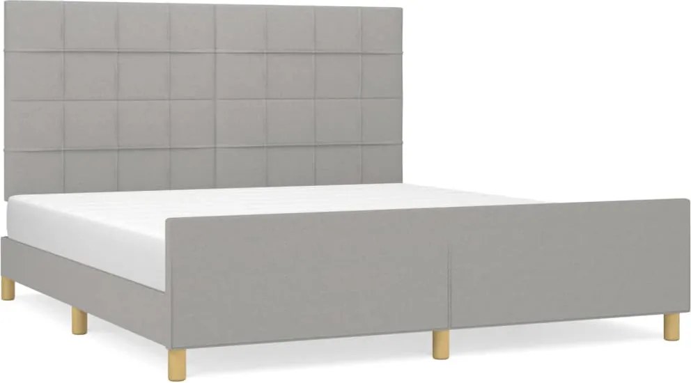 vidaXL Cadru de pat fără saltea, gri deschis, 160x200 cm, textil