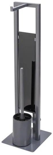 WENKO 25552100 - Perie WC RIVALTA, 18 x 70 cm, gri/negru
