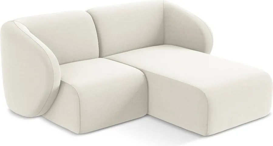 Colțar bej cu tapițerie din catifea (cu colț pe partea dreaptă/cu șezlong) Lani – Makamii