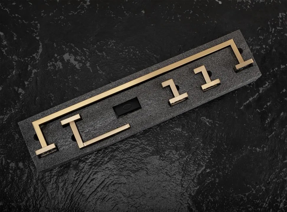 Set accesorii pentru baie Rio auriu periat 4 piese