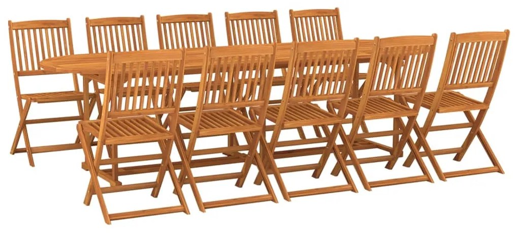 3086980 vidaXL Set mobilier de grădină 11 piese 280x90x75cm, lemn masiv acacia