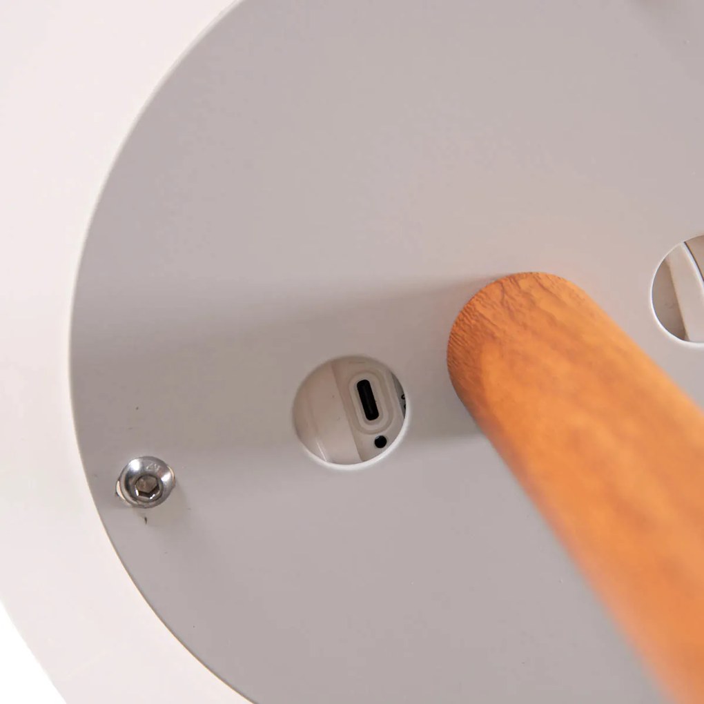 Lampă de podea pentru exterior alb inclusiv LED reîncărcabil cu panou solar cu dimmer IP65 - Chloe Plant