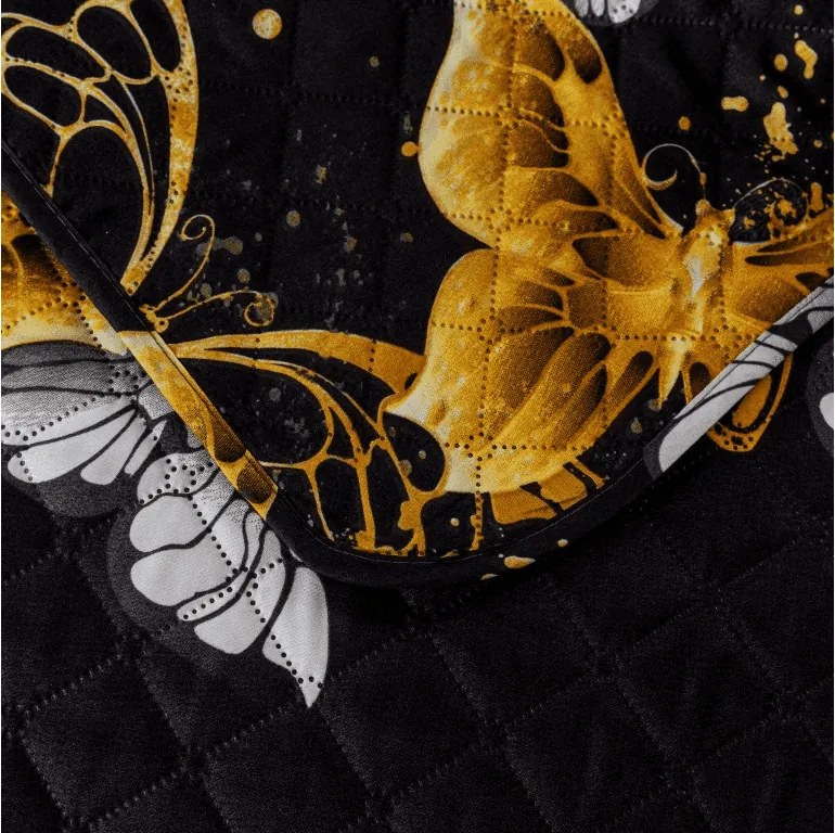 Cuvertura de pat GOLD BUTTERFLY negru Dimensiune: 170 x 210 cm