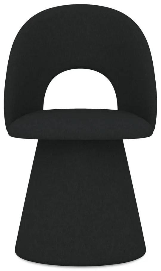 Scaun de sufragerie negru tapițat Kalo – Makamii