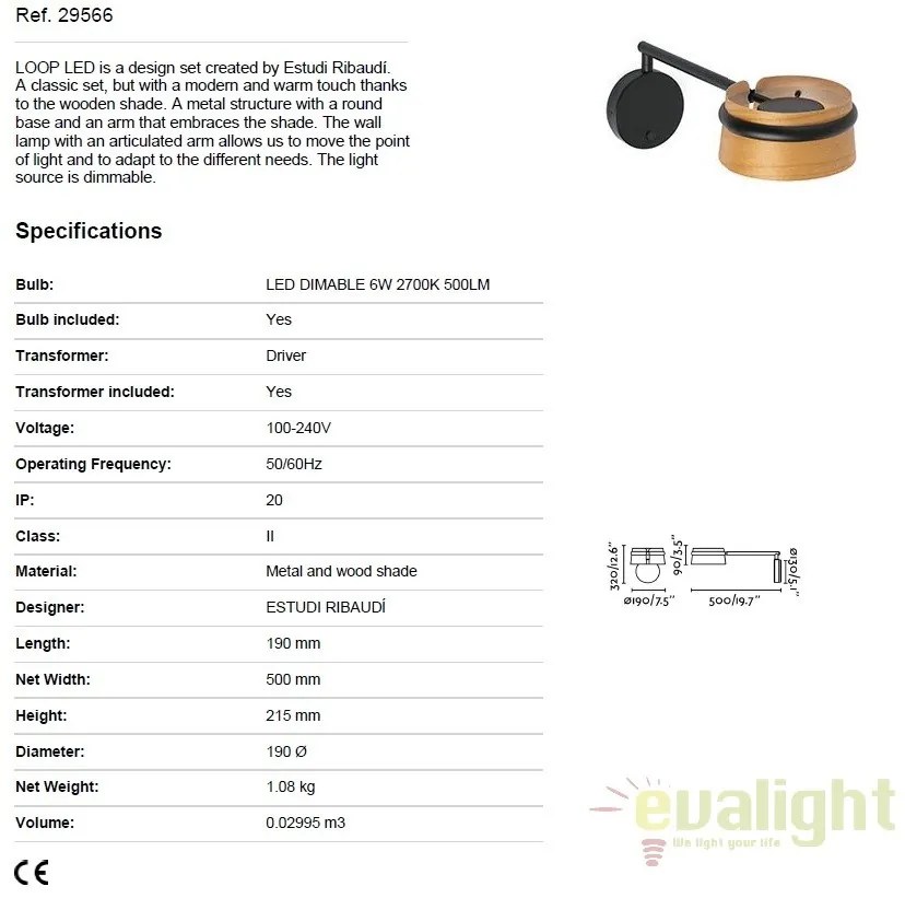 Aplica perete LED dimabila design deosebit LOOP I 29566